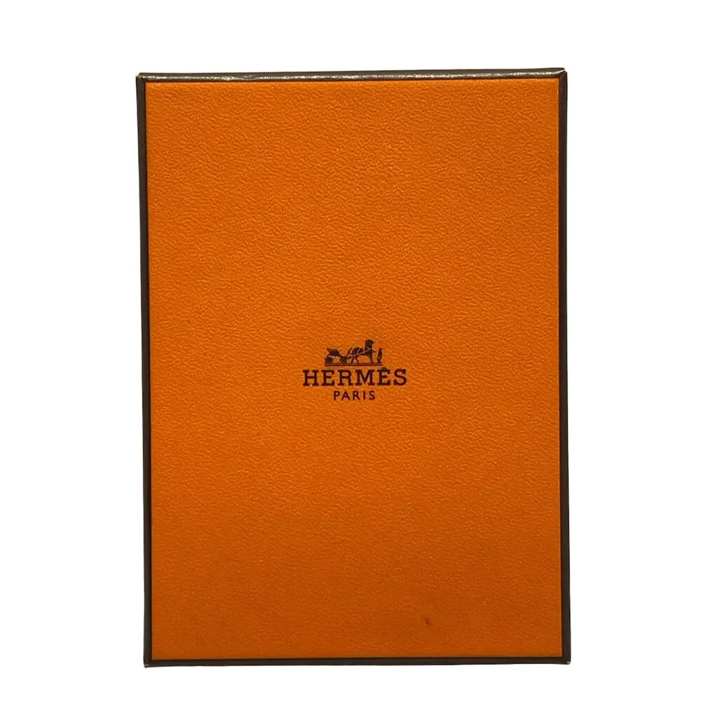 Hermès MagSafe Eman Stall Number Card Case Navy Light Brown Multi Veau Swift